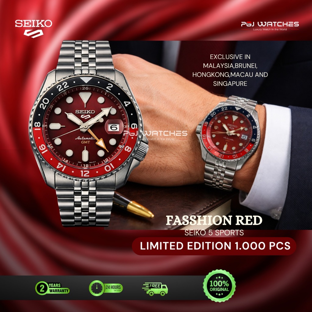 SEIKO 5 GMT Passion Red Limited Edition 5 Sports - SSK031K1