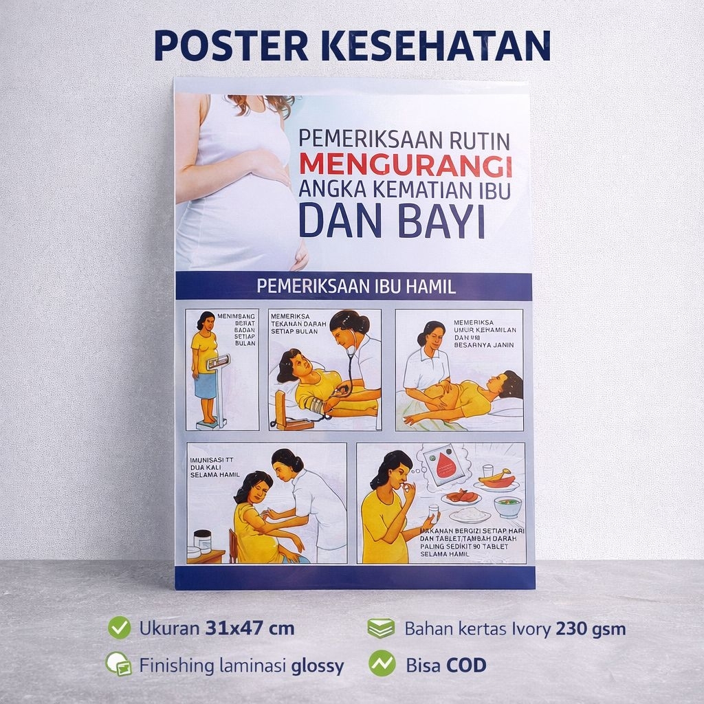 Poster Pemeriksaan Ibu Hamil - Poster Kehamilan - Poster Kebidanan