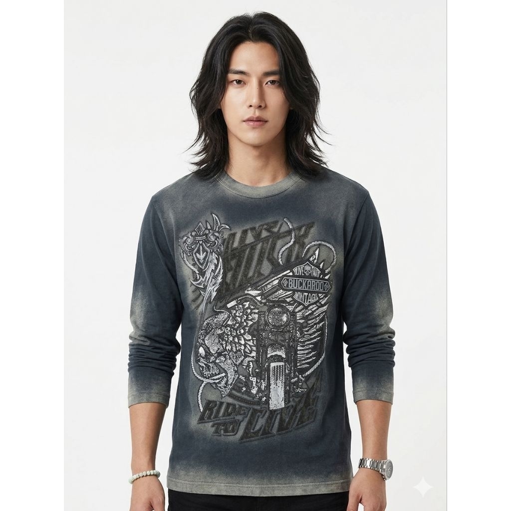 RECOMENDED Kaos Longsleeve & Sweater Pria Buckaroo Original (Barang mengecewakan, barang milik anda,