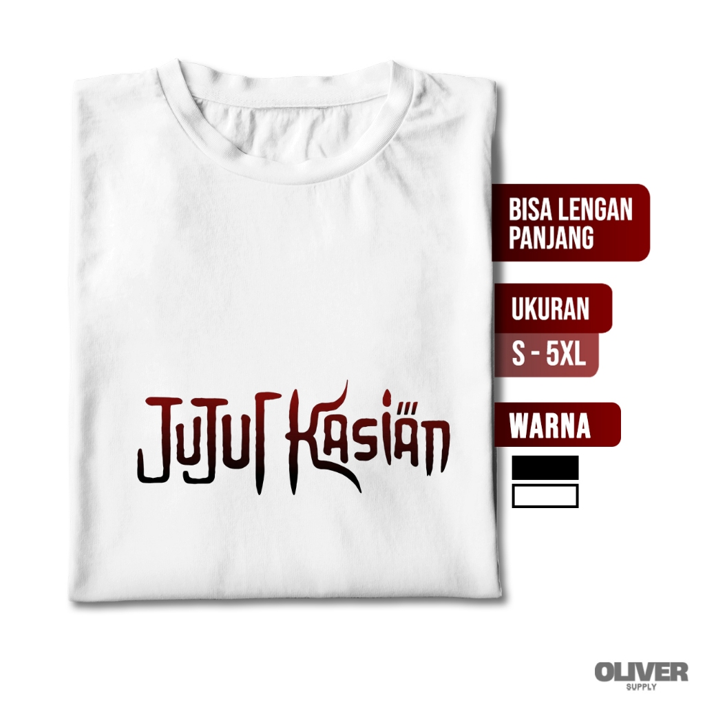 Baju Kaos Plesetan JUJUR KASIAN / baju kaos parodi logo brand merk lucu / ugly t shirt / kaos kata k