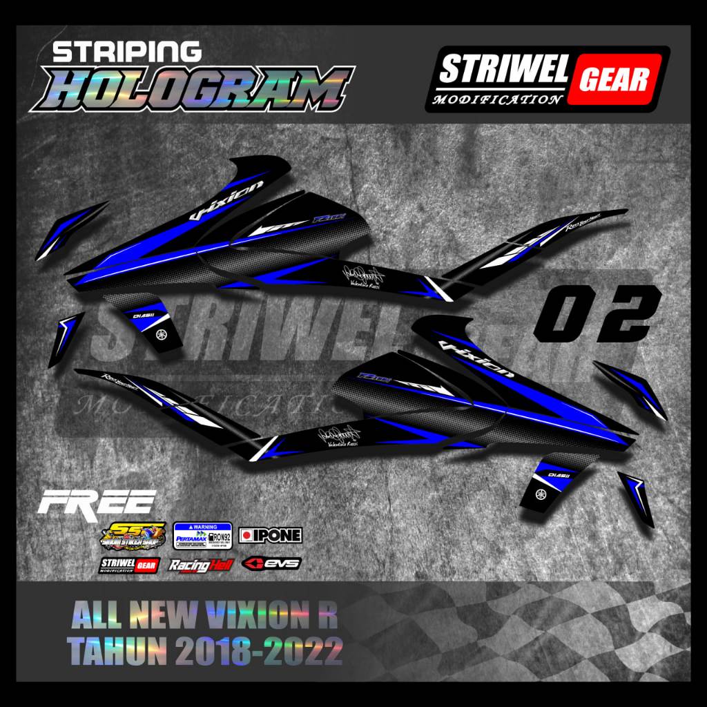 Vixion R Stiker Striping Hologram Yamaha Vixion R FZ155 V1