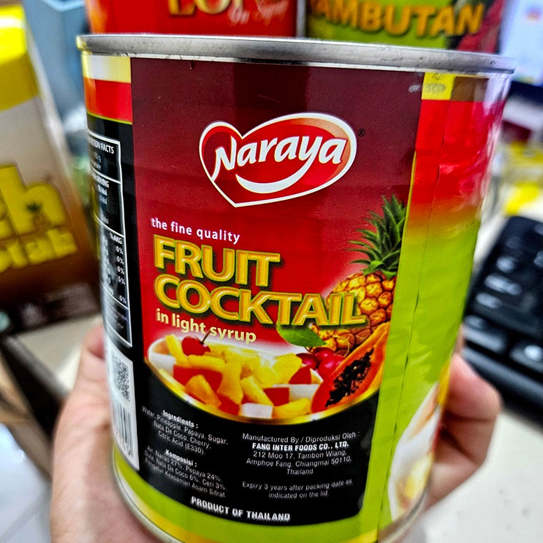 ED 02.2028 CAN 850GR - NARAYA BUAH FRUIT COCKTAIL KALENG /052149 NARAYA BUAH KALENG KOKTAIL IN SYRUP