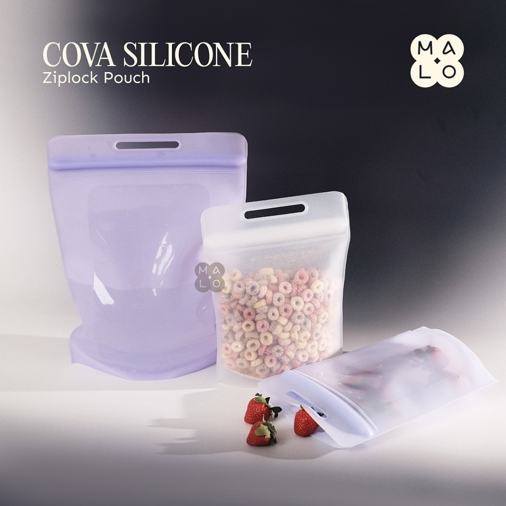 MALOHOME - COVA Silicone Ziplock Pouch Standing Kantong Silikon Ziplock Silikon Makanan Reusable Zip