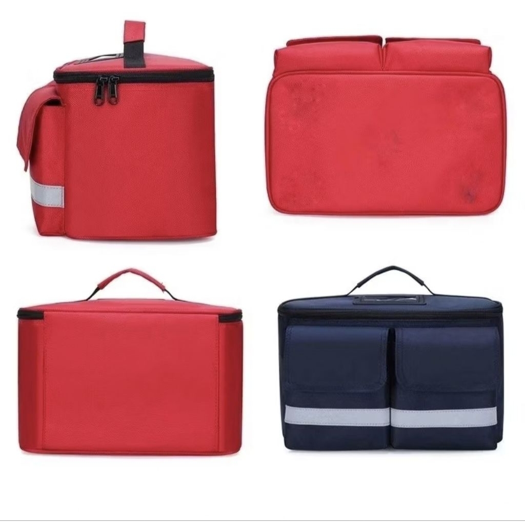 Tas P3K Portable Merah - Tas Pertolongan Pertama Anti Air dengan Strip Reflektif