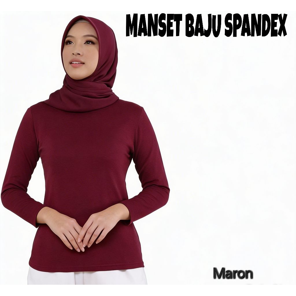 BAJU MANSET WANITA TANGAN PANJANG/DALAMAN BAJU WANITA/MANSET SPANDEX
