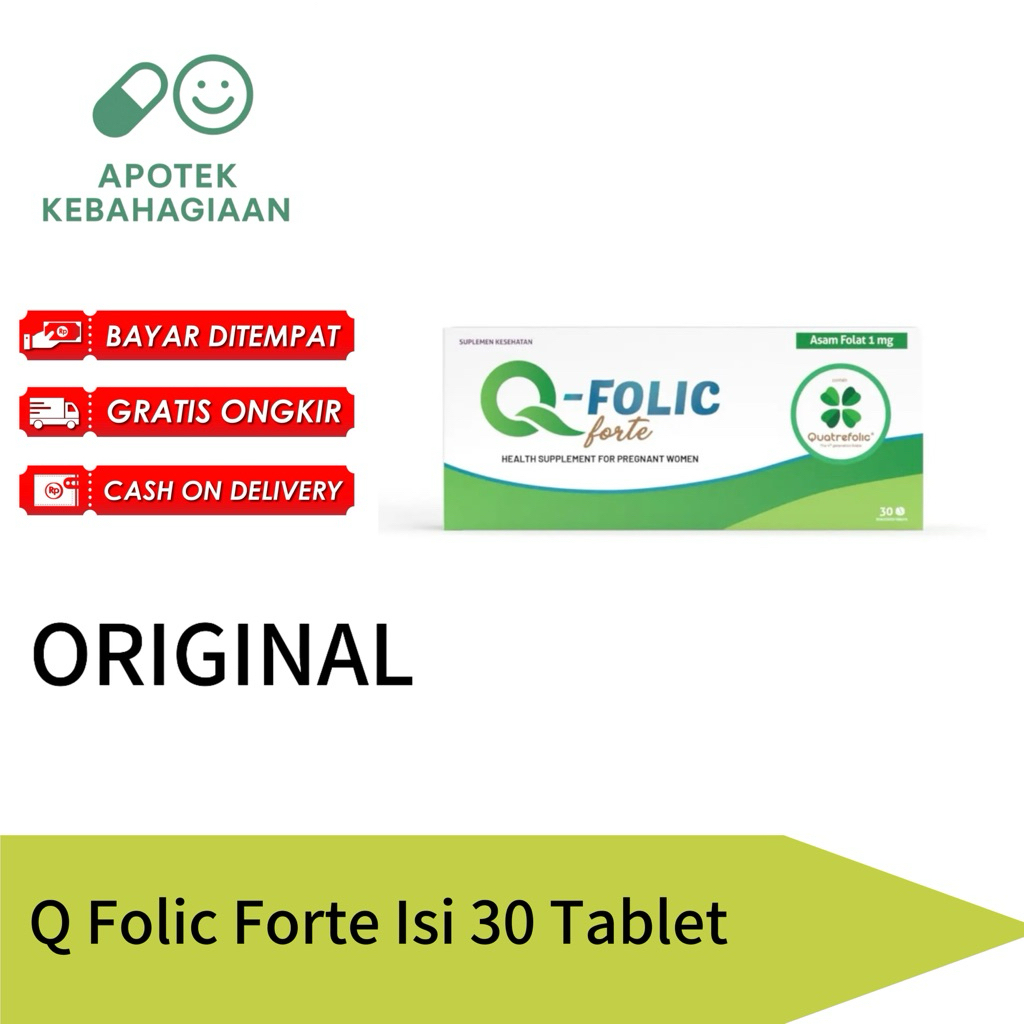 Q Folic Q-Folic Forte Isi 30 Tablet Vitamin Suplemen Ibu Hamil