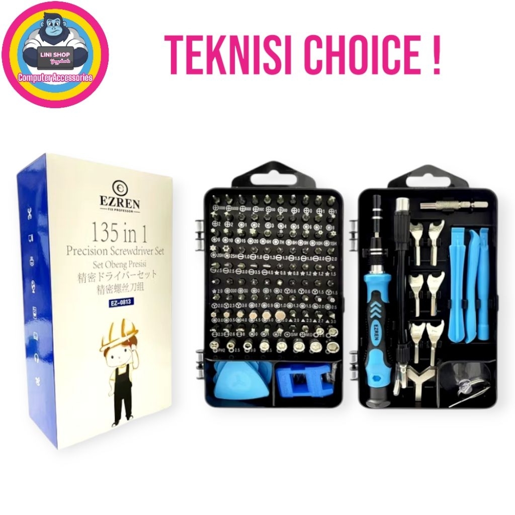 EZREN EZ-0813 OBENG SET 135 IN 1 / 135in1 Screwdriver buat iphone android laptop jam