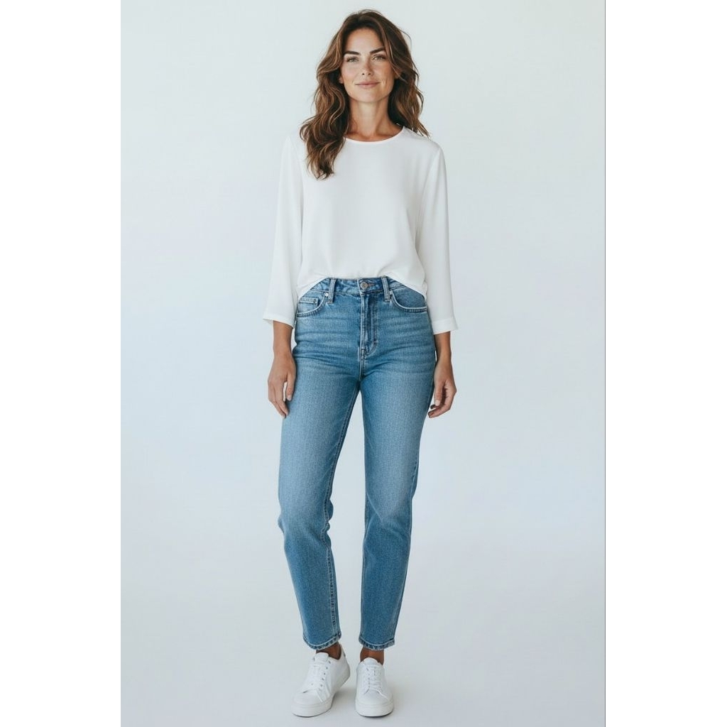 Blouse Putih Wanita Lengan Panjang | Kemeja Putih Wanita Simple | Atasan Kerja Formal