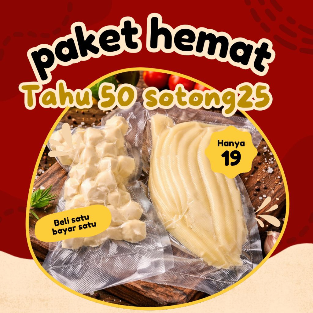TAHU BULAT MENTAH SOTONG ISI 50+25 FREE BUMBU