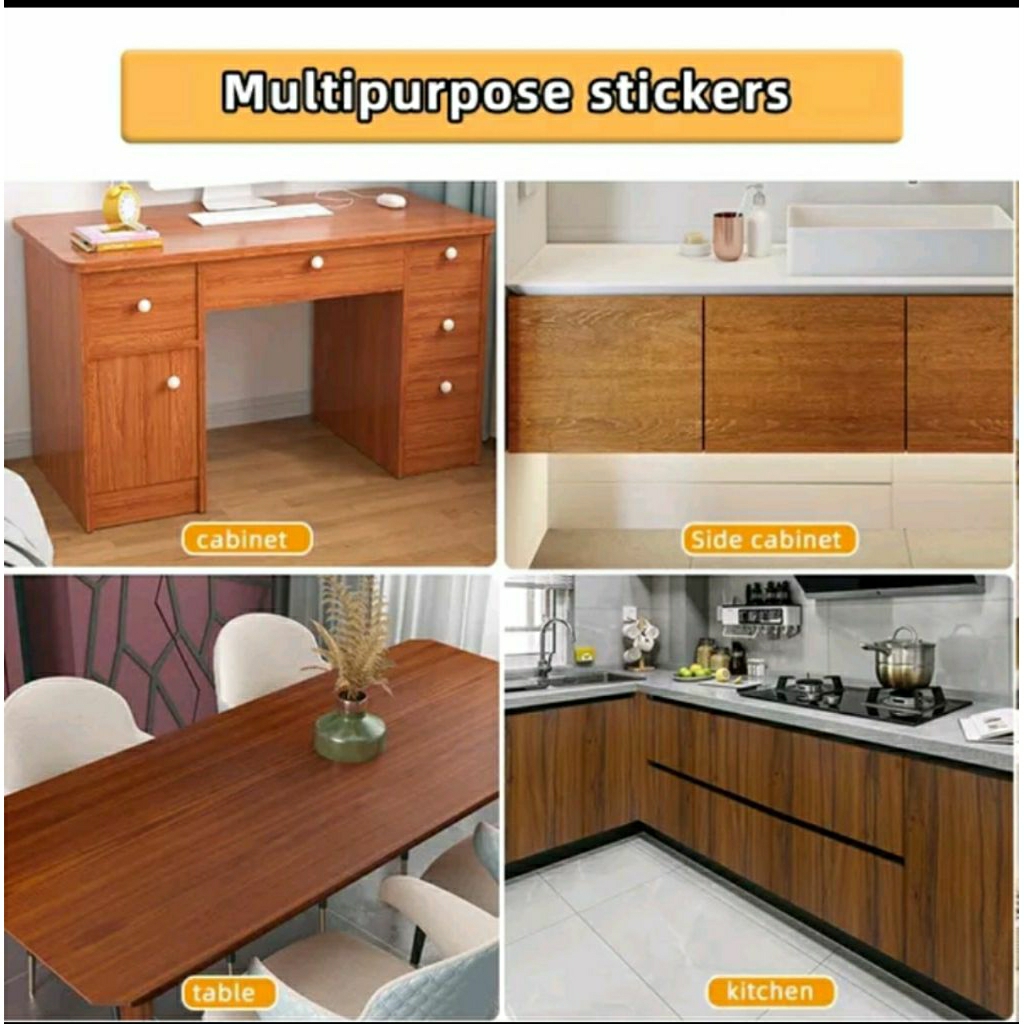 [COD Bayar Ditempat] Wallpaper dinding serat kayu alami stiker kayu natural wallsticker perabotan me