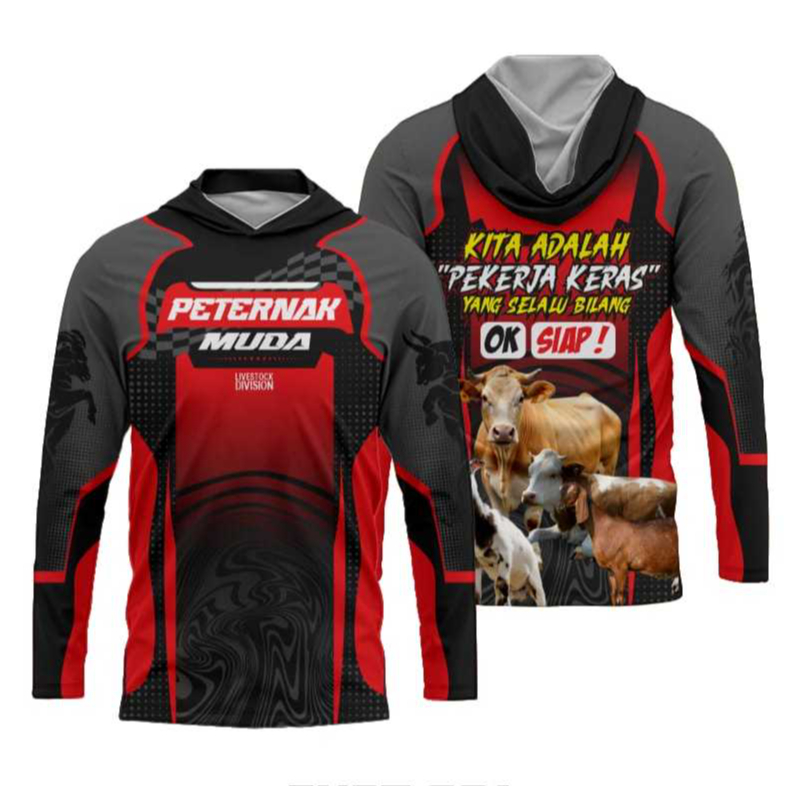 Jersey petani peternak muda lengan panjang kupluk dryfit adem tebal