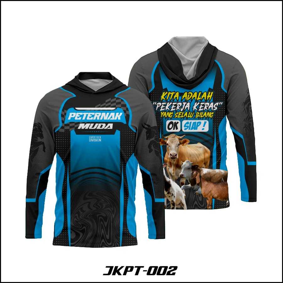 Jersey peternak muda baju petani lengan panjang tebal adem nyaman