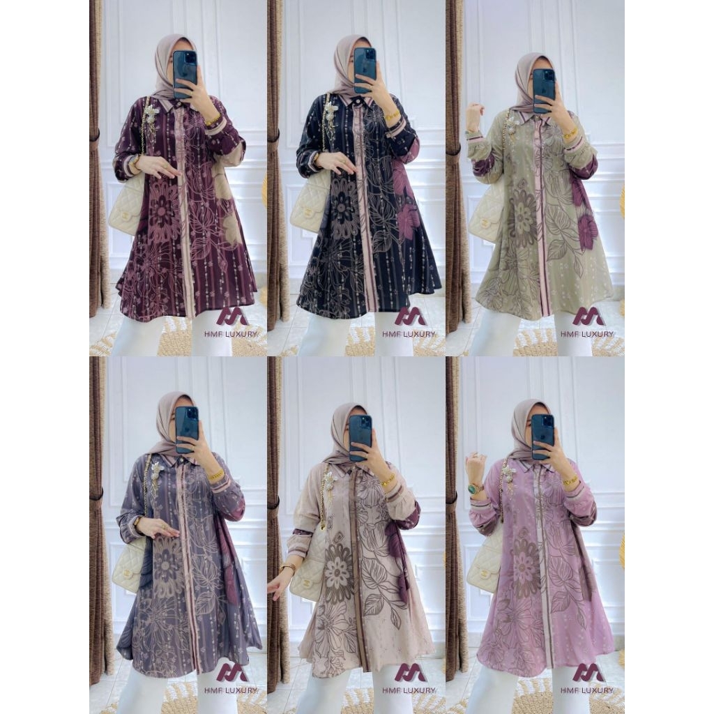 MAYRA TUNIC VOL 27 BY HMF LUXURY KMEJA TUNIK CEWE