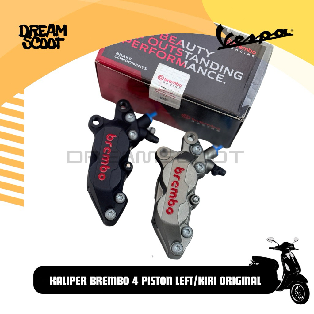 Kaliper Brembo 4 Piston Grey Vespa sprint Vespa Primavera Brembo Vespa matic Kaliper brembo 4P Bremb