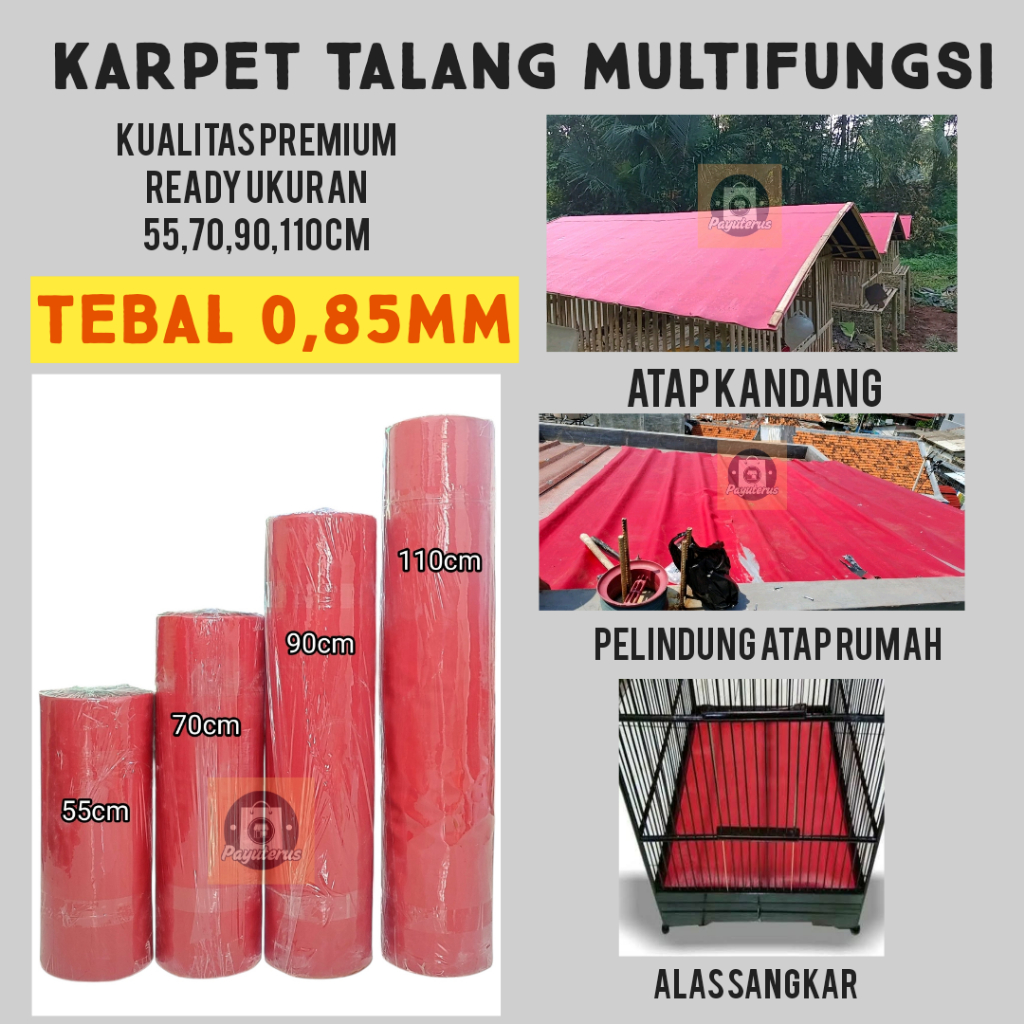 Karpet Talang Air Tebal 0.85mm Kuat Anti Bocor | Bonet Talang Karet Multifungsi Pelindung Atap Rumah