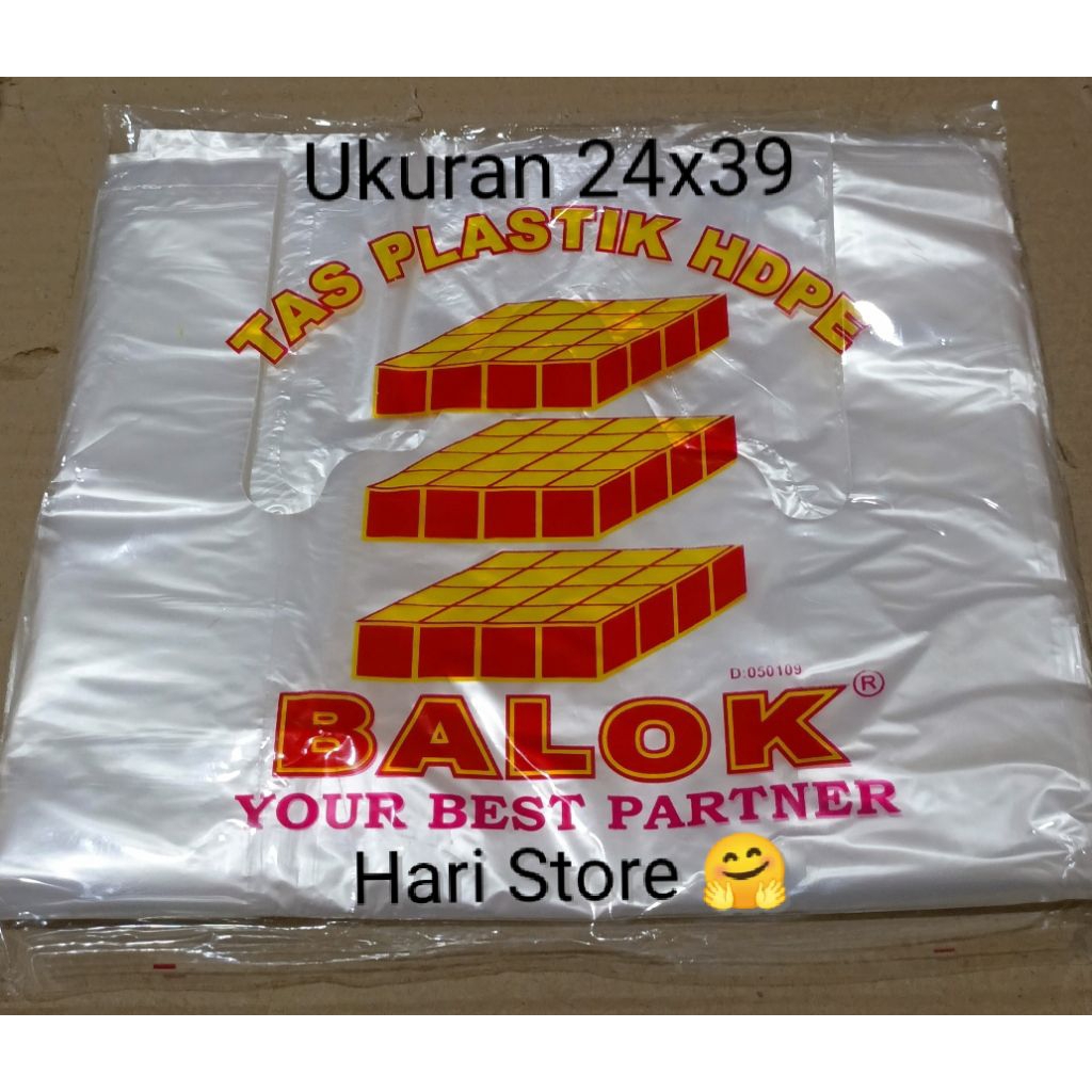 Kantong Tas Plastik HDPE Kresek Bening Merek Balok