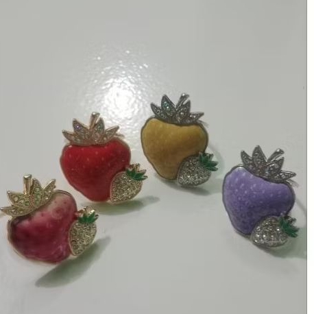 Ring Hijab motif buah strawberry