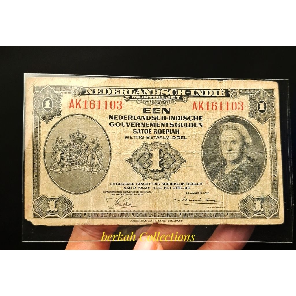 1 rupiah seri nica tahun 1943