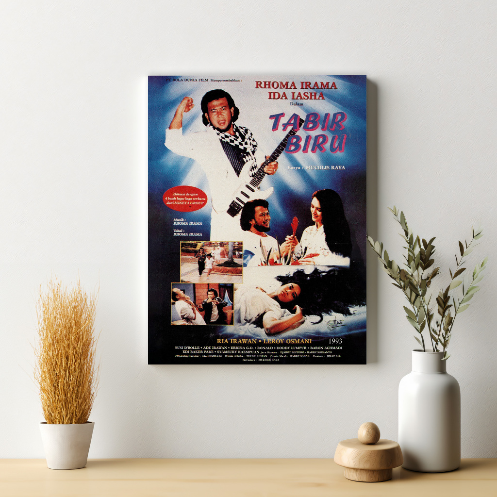 Poster Rhoma Irama Tabir Biru Film Indonesia Dekorasi Hiasan Pajangan Dinding