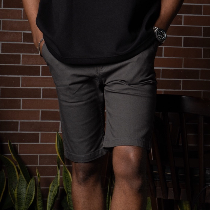 LOD.DENIM X CASTE - Celana Pendek Chinos Pria - ABU / GREY