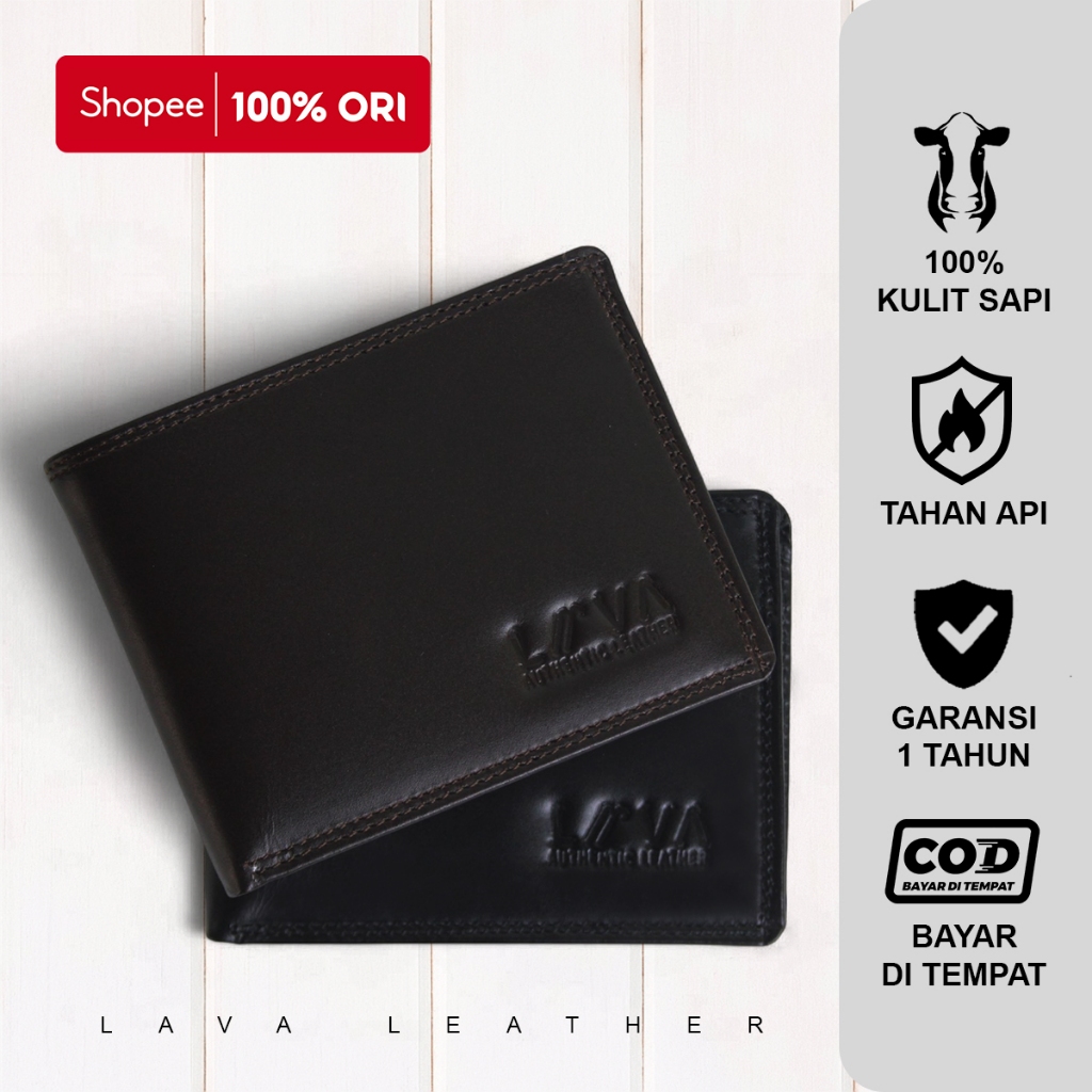 Dompet Kulit Pria Asli Original / Dompet Pria Kulit Asli / Dompet Cowok Lava Arjuna Wallet