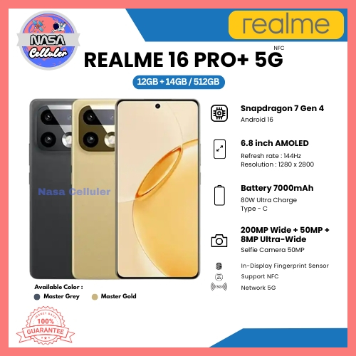HP REALME 16 PRO+ 5G 12/512GB, 16 PRO 5G 12/256GB, 15 PRO 5G 12/512GB & 15 PRO 5G 12/256GB (BNIB)