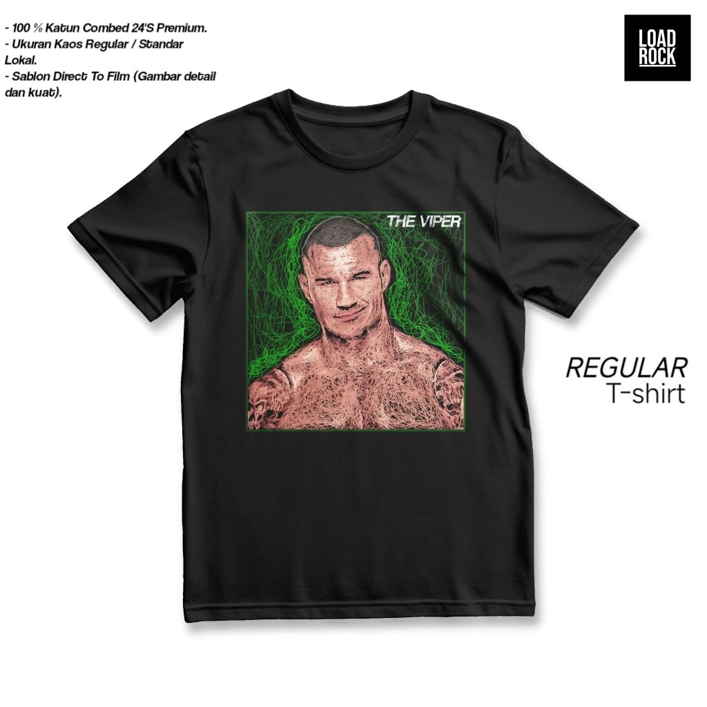 Baju Kaos WWE SMACKDOWN RANDY ORTON Legend Scribble Art Custom Lengan Pendek