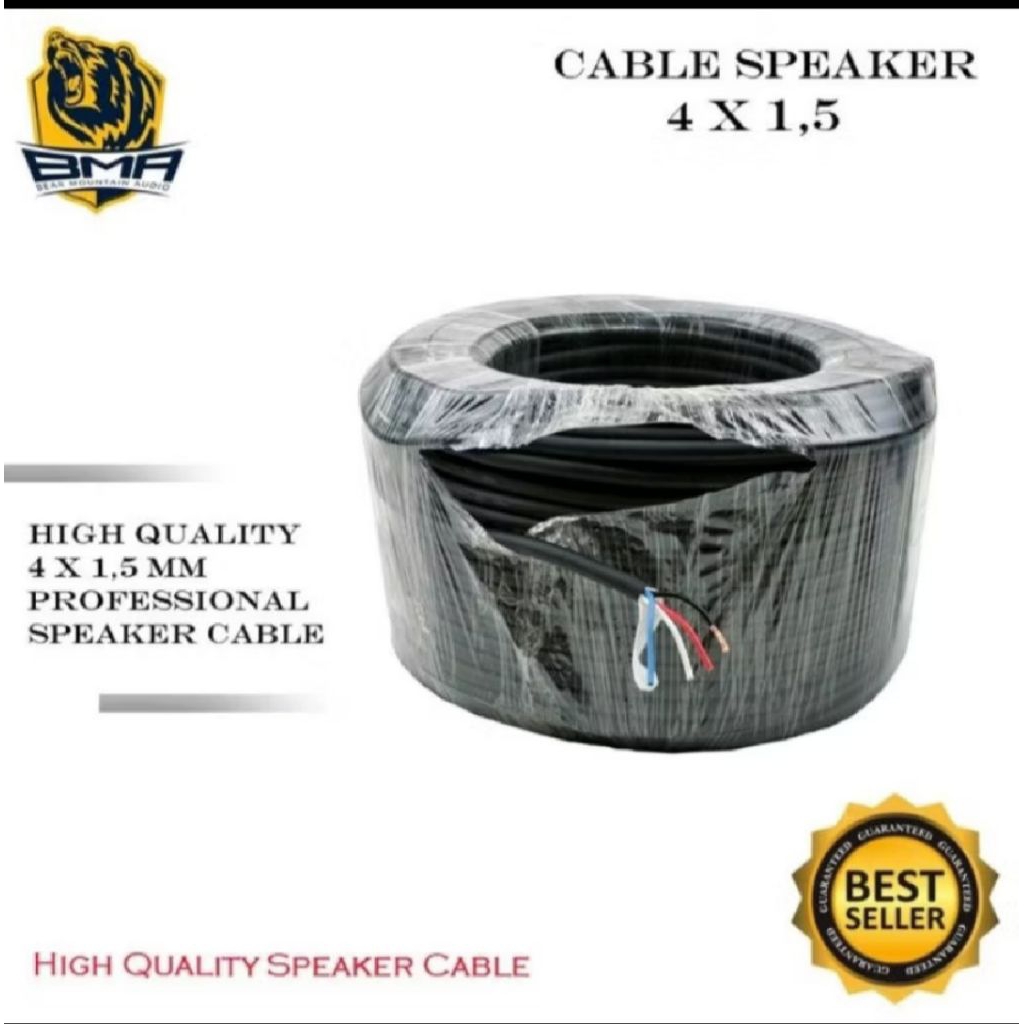KABEL SPEAKER BMA 4 X 1.5 MM PER METER  ISI 4 ASLI MURNI BMA BY AUDIO LINK