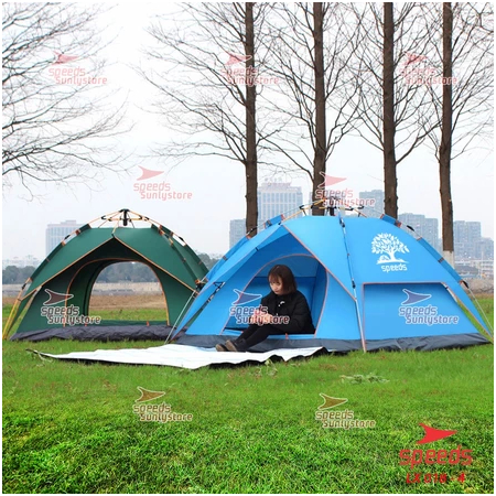 SPEEDS Tenda Camping Tenda Kemah Speeds 3-4 Orang Lipat Portable Tenda Otomatis Tas 018-4