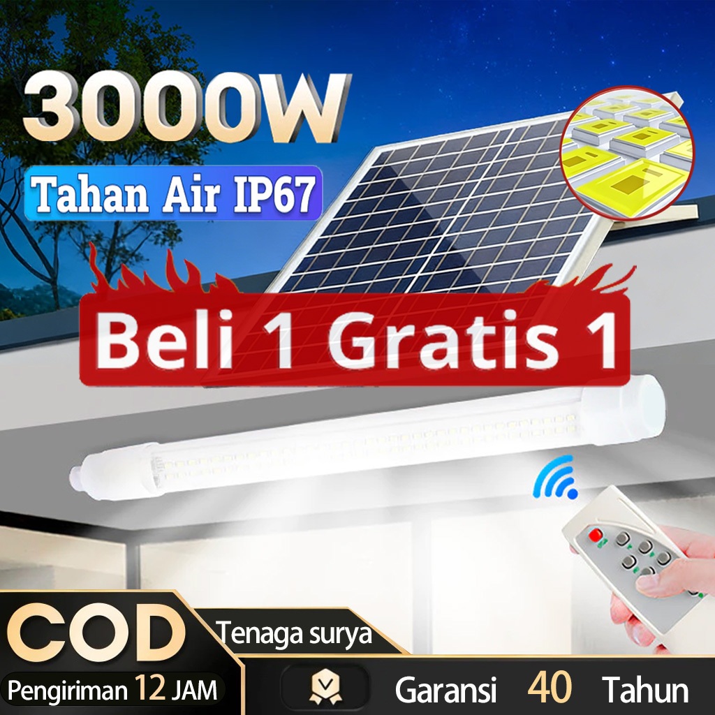 [Garansi 40 Tahun]Lampu Tenaga Surya Lampu Tabung Solar Cell LED  0 Biaya Listrik 3 Penyesuaian Caha