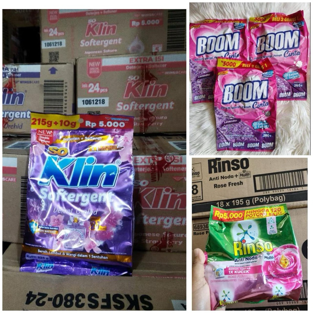 BOOM, RINSO, SOKLIN BUBUK 5000 1 DUS