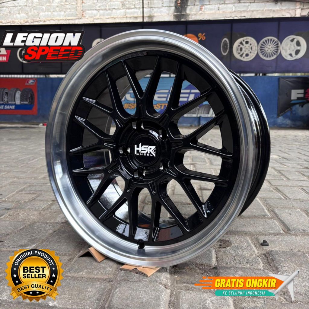 VELG RACING MODEL BBS BISA UNTUK CIVIC XPANDER ERTIGA XL7 R17 HSR DULUPI LEBAR 8,5 PCD 5x114 BLACK P