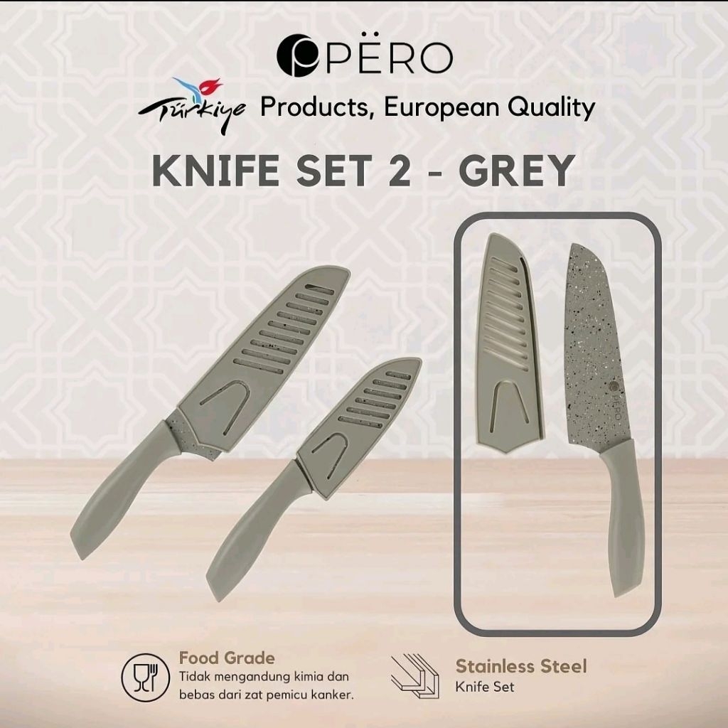 pero granite knife set of 2 super sharp set pisau isi 2