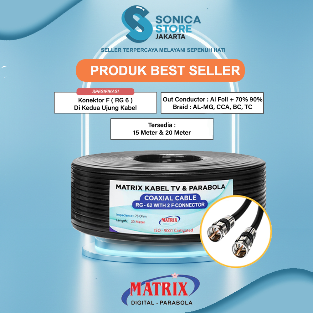 MATRIX - Kabel matrix RG6 parabola + Jack konektor f5