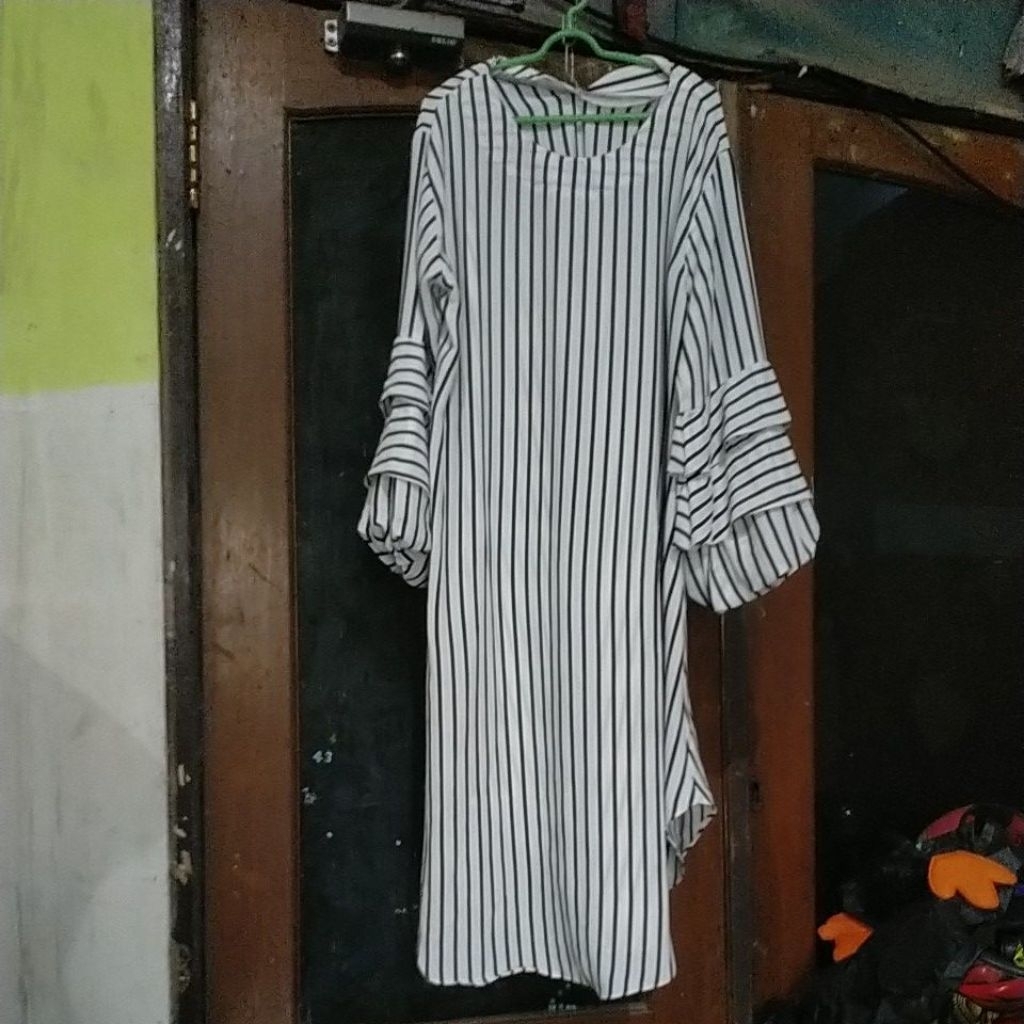 dress panjang lengan balon ld 100