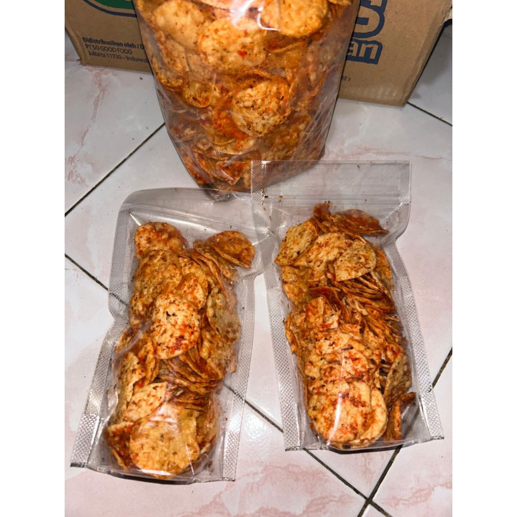 Opak Srundeng 80g/Opak Bumiayu/Opak pedas/Cemilan Pedas/Keripik pedas/Keripikcihuy