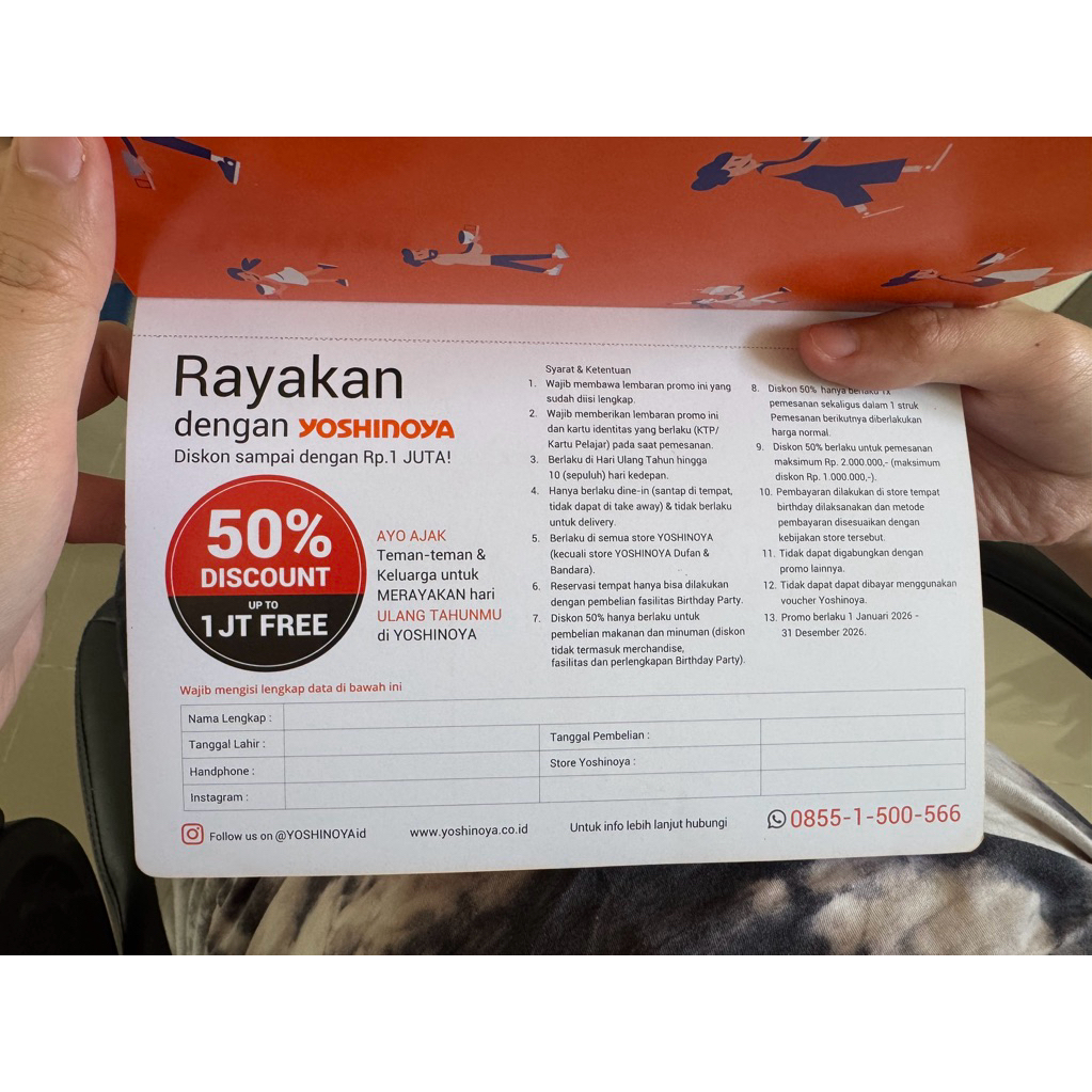 Voucher Yoshinoya 50%