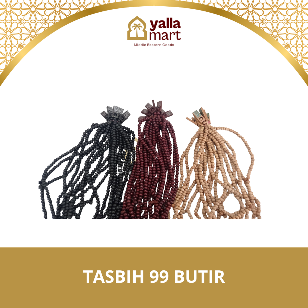 Tasbih Kayu 99 Butir | Tasbih Kayu Oleh Oleh Umroh dan Haji | Tasbih Hampers - Yalla Mart ex Gudang 