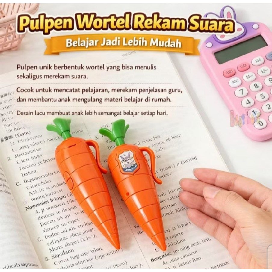 Mainan Pulpen Rekam Suara/Mainan Pulpen Rekam Suara Wortel plz