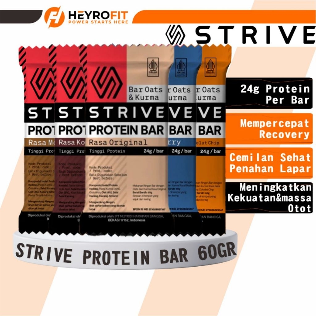STRIVE Protein Bar 1 Sachet 60gr | Protein Bar 24gr Protein/bar