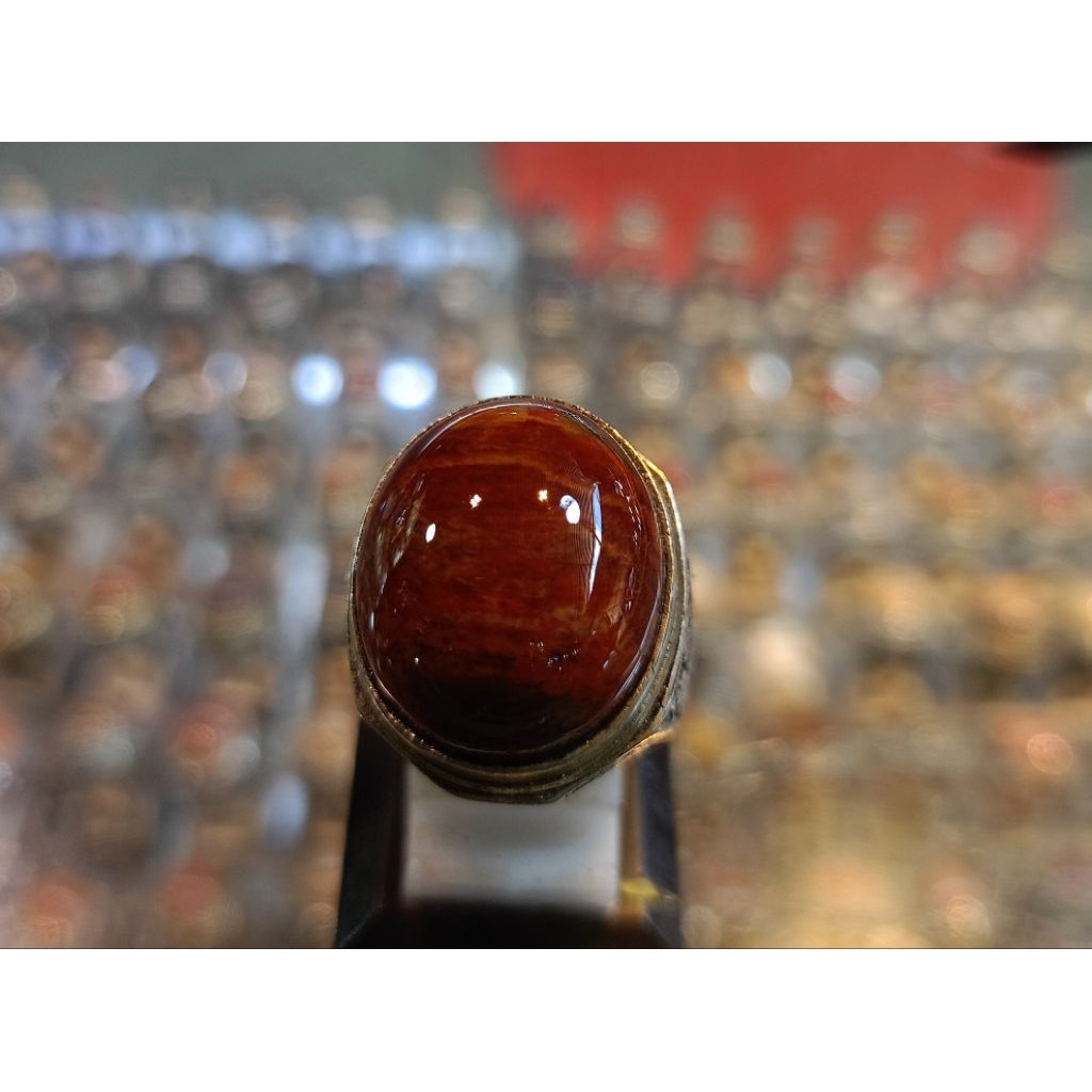 Cincin Fosil kelor merah(Natural)