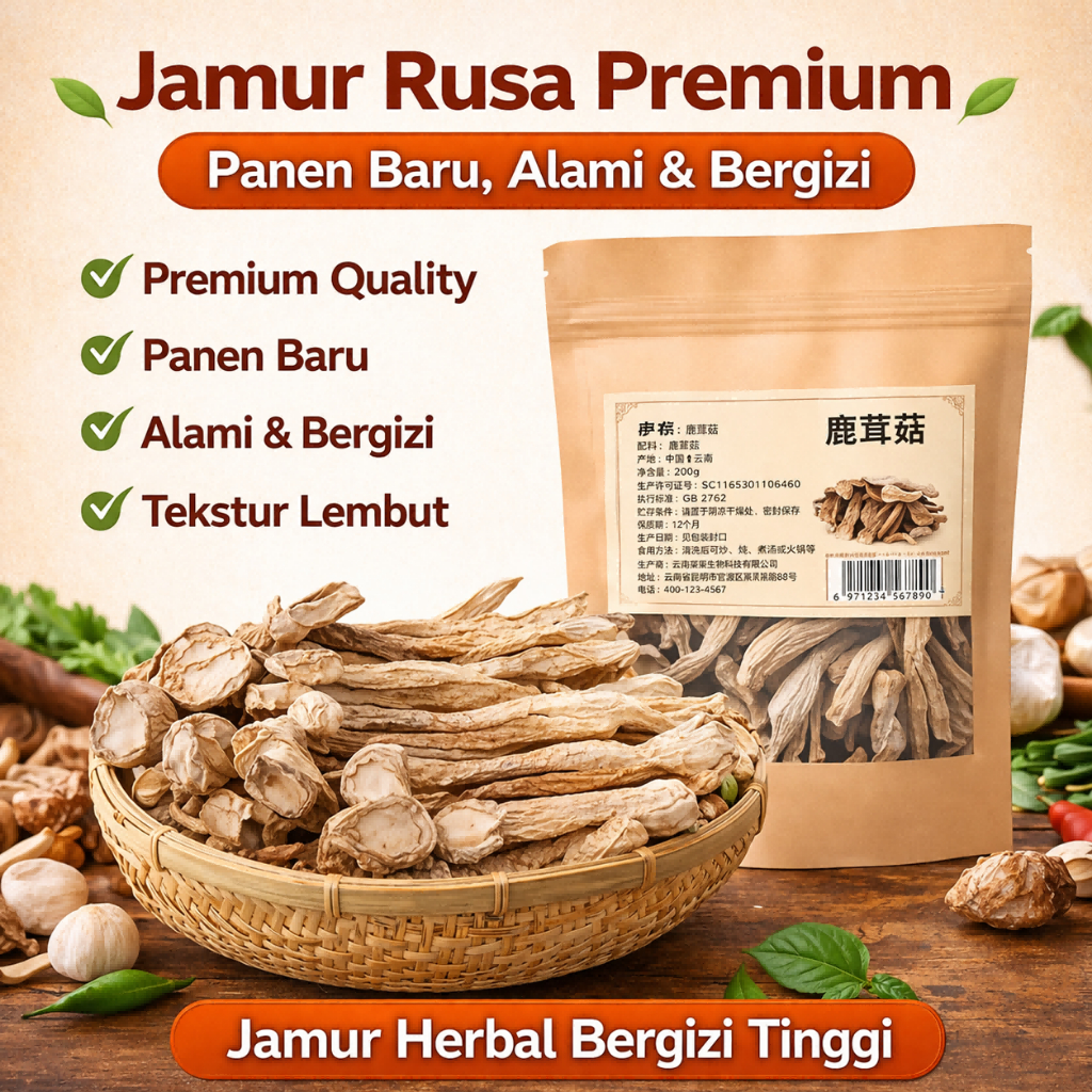 COD Jamur Rusa Premium Panen Baru – kualitas pilihan, segar dan alami dengan tekstur lembut dan rasa