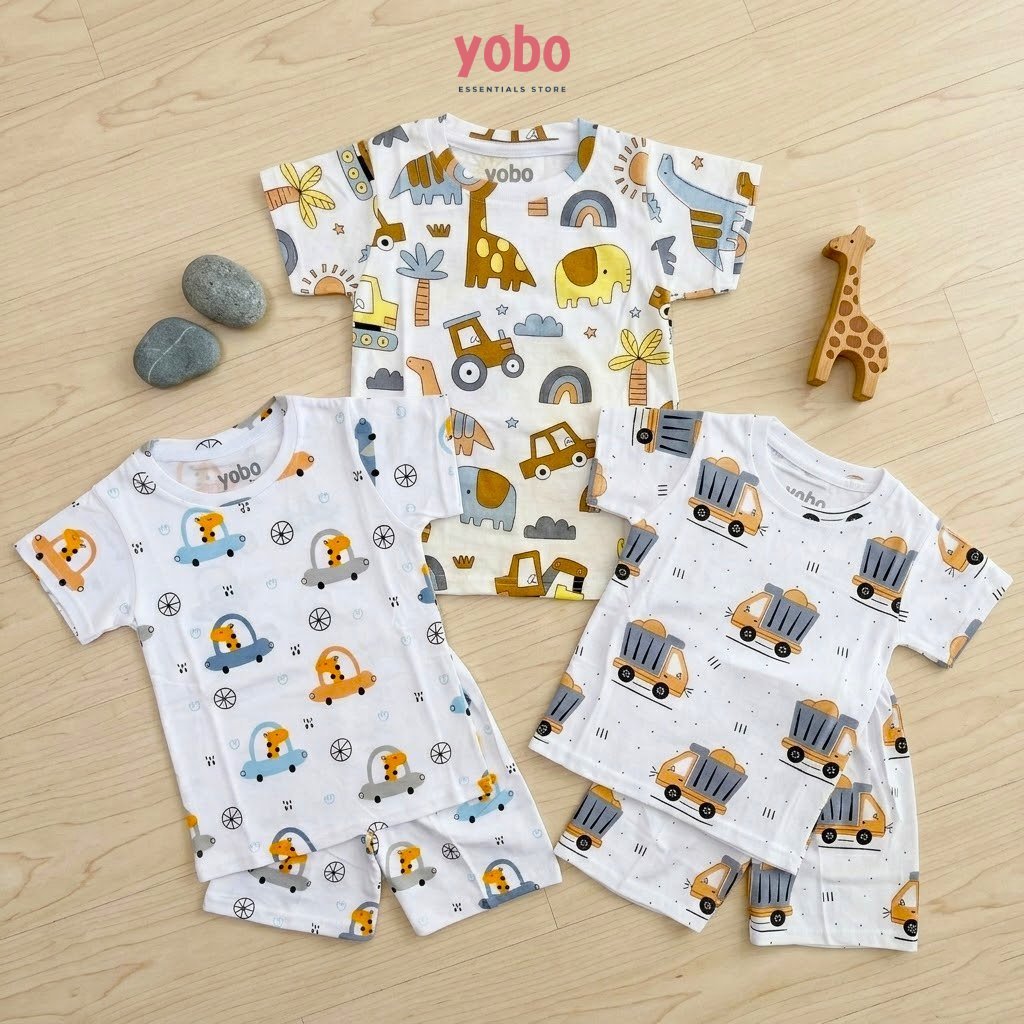 YOBO SET Kaos Bayi & Celana Pendek 6 bulan–4 tahun | Baju Casual Santai Anak Kain Lembut Everyday We