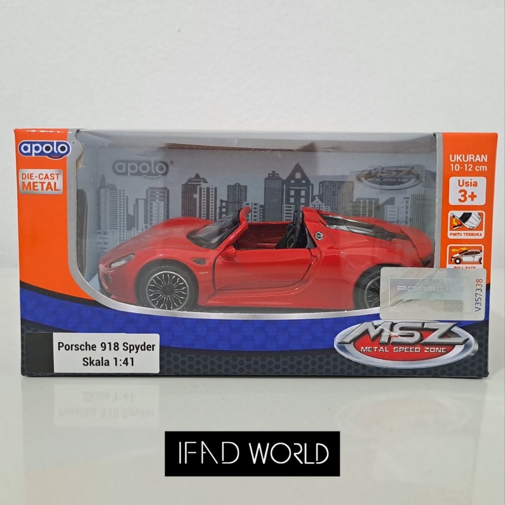 MSZ Apolo - Porsche 918 Spyder Red (Diecast skala 1-41)