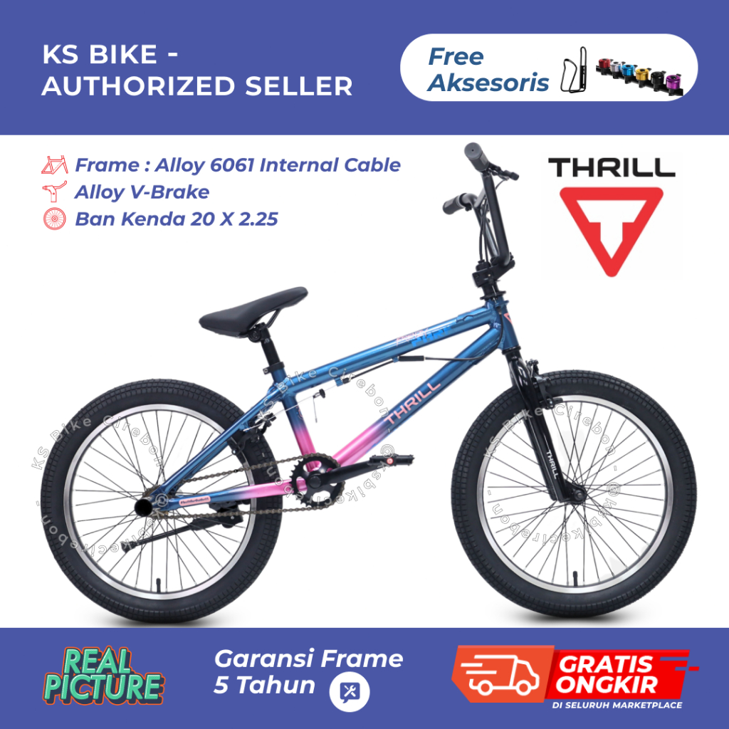 Sepeda BMX 20 Thrill Frenzy Alloy 6061 Park BMX 20 Inch U Brake Kenda 2.25 Toko Sepeda KS Bike Cireb