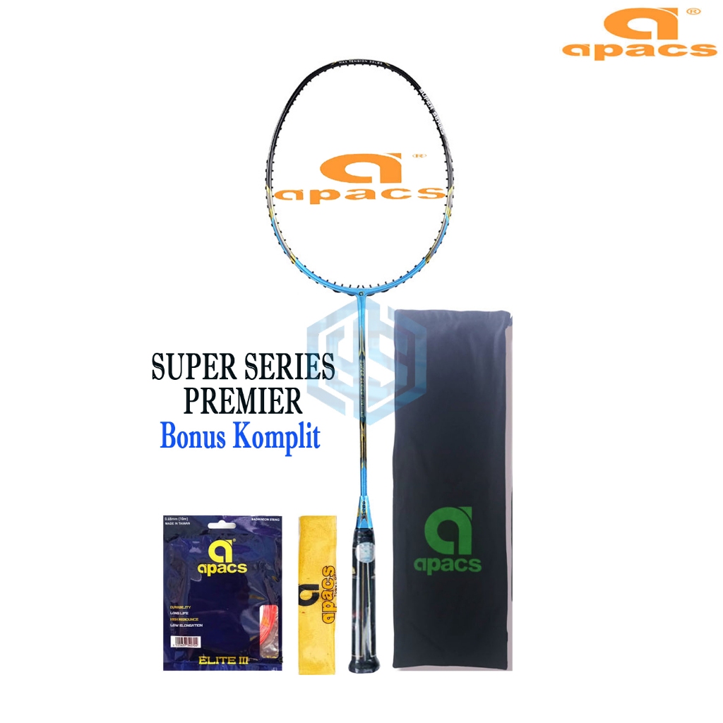 Raket Badminton Apacs Super Series Premier Bonus Komplit Raket Apacs Super Series