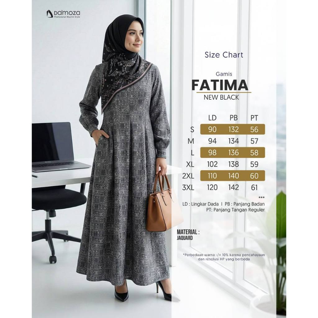 TERBARU 2025 GAMIS KATUN DAMOZA FATIMA BROWN I BURGANDY ORIGINAL I BEKASI I COD