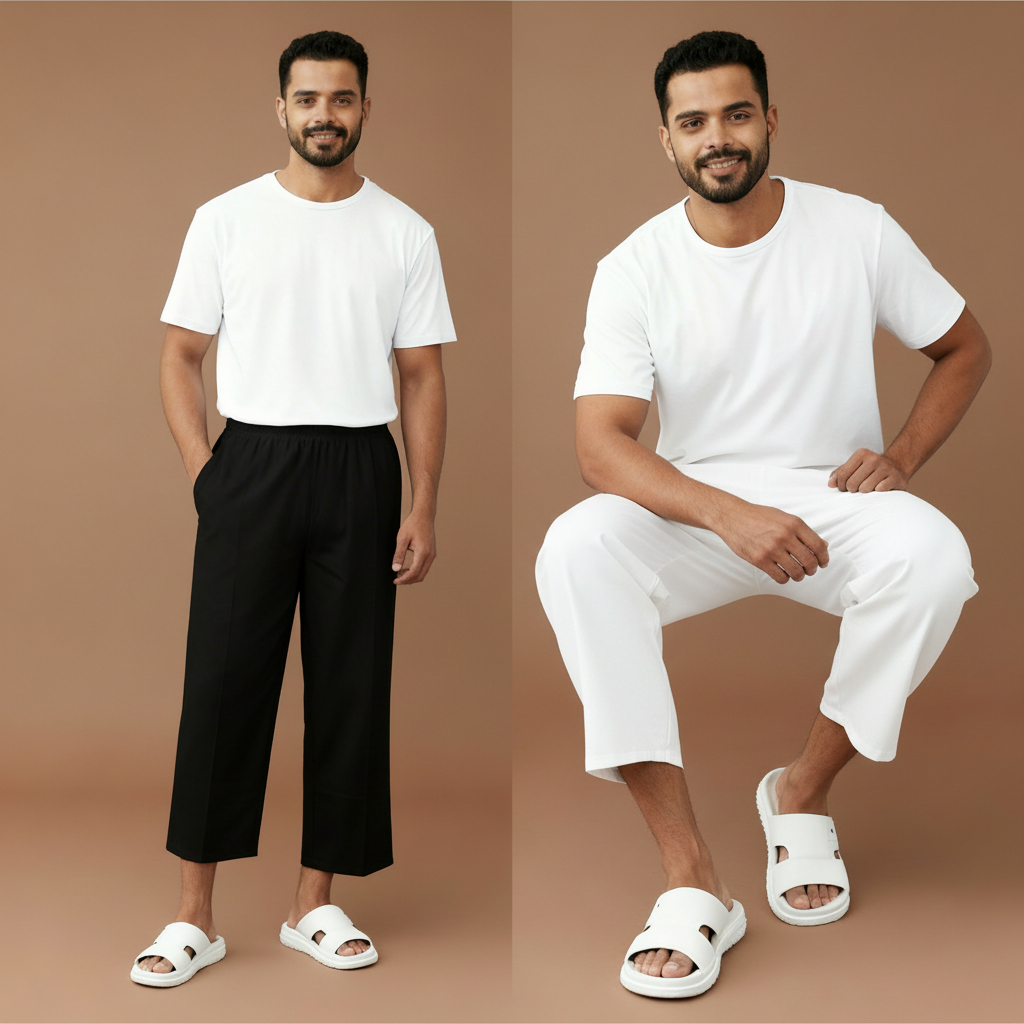 Centro ABR - Celana Sirwal Ihram Pria - Celana Ihram Bahan Katun Metalica - Celana Sirwal Ihram Warn