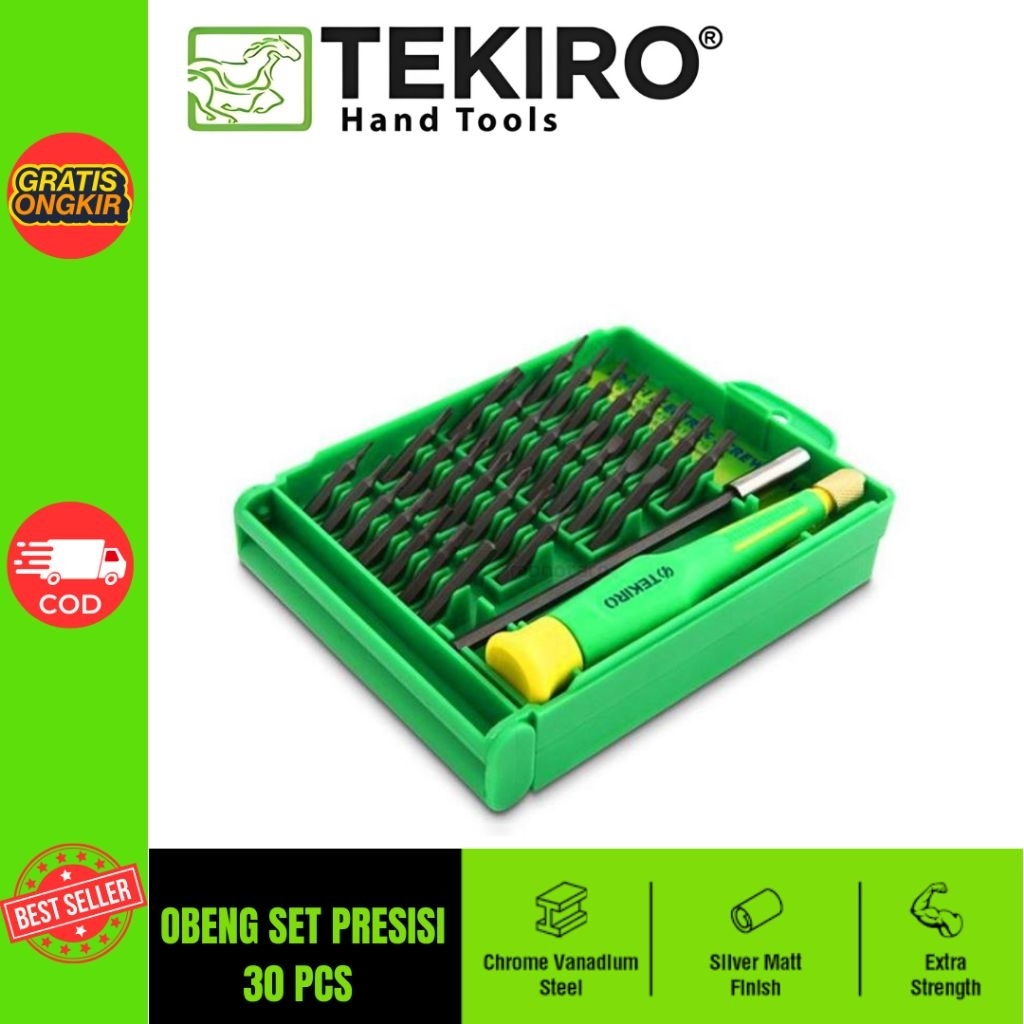 TEKIRO Obeng Set Persisi 30 PCS Obeng Eletronik obeng jam tangan obeng kacata obeng ponsel Hp Obeng 