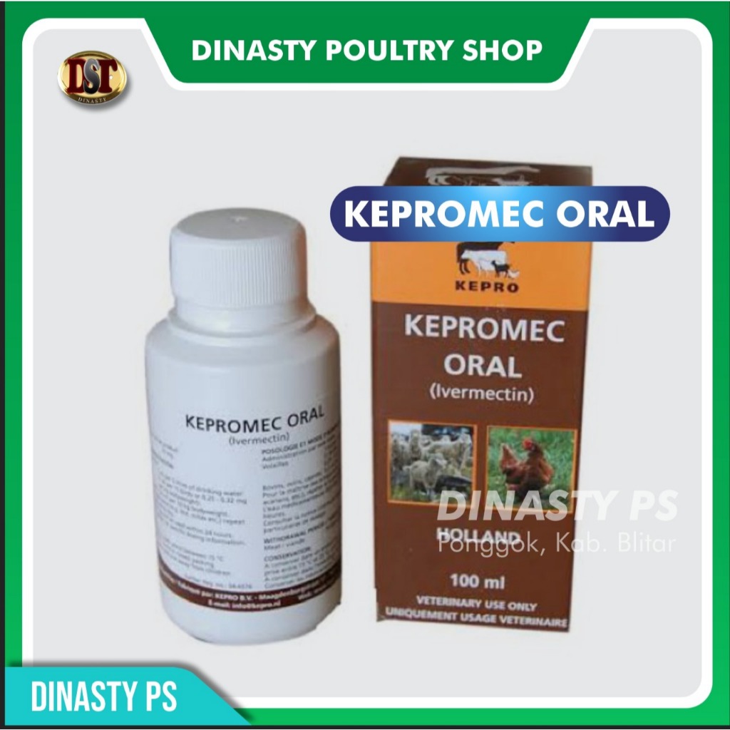Kepromec Oral 100 ml Ivermectin Obat Cacing Parasit Ternak Ayam Kambing Domba Sapi